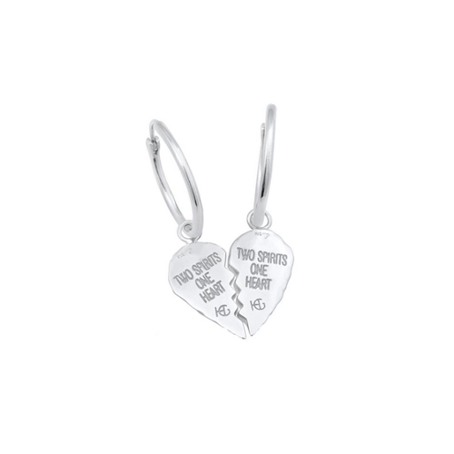 Bild von HAZE & GLORY Paar Creolen Creolen Herz - Two Spirits One Heart 925 Silber, Herz