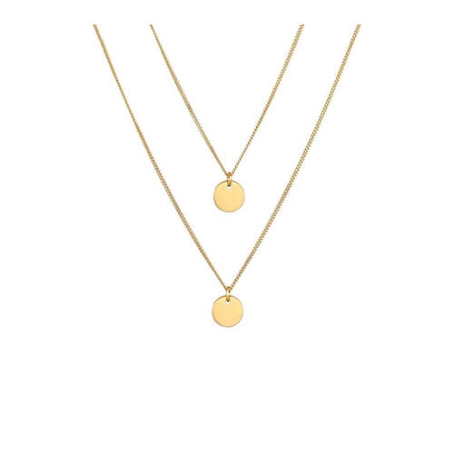 Bild von Elli Ketten-Set Layer Kette mit Kreis Plättchen 925 Silber, Plättchen