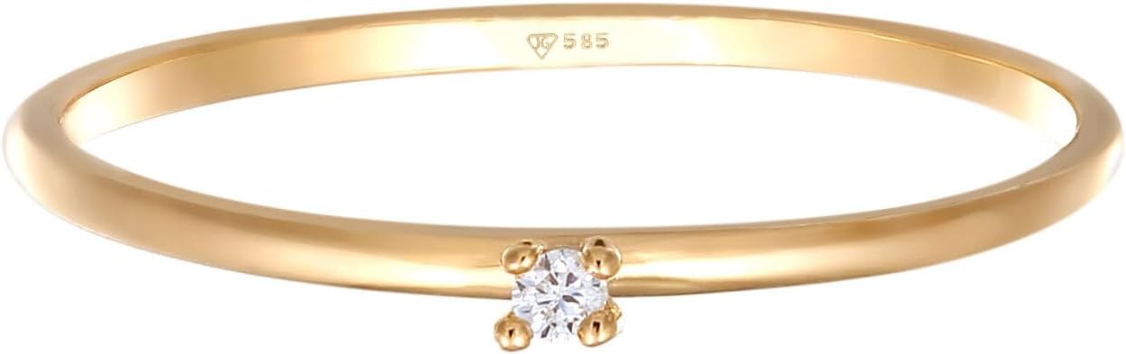 Bild von ELLI Ring Verlobungsring Basic Mit Lab-grown Diamant (0,004 Ct) In 585 Gelbgold für Damen - 52