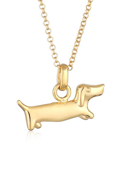 Bild von ELLI Kette Elli Kette Dackel Anhänger Pfauenkette 925 Sterling Silber 45 Cm für Damen - 45 cm