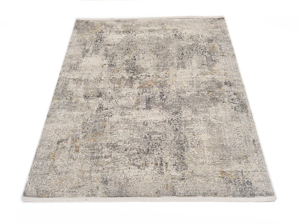 Bild von OCI DIE TEPPICHMARKE Teppich »BESTSELLER CAVA«, rechteckig, 8 mm Höhe, Glanz Viskose, mit Fransen, Hoch Tief Struktur, Vintage, Wohnzimmer