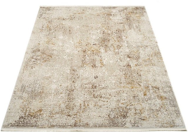 Bild von OCI DIE TEPPICHMARKE Teppich »BESTSELLER CAVA«, rechteckig, 8 mm Höhe, Glanz Viskose, mit Fransen, Hoch Tief Struktur, Vintage, Wohnzimmer
