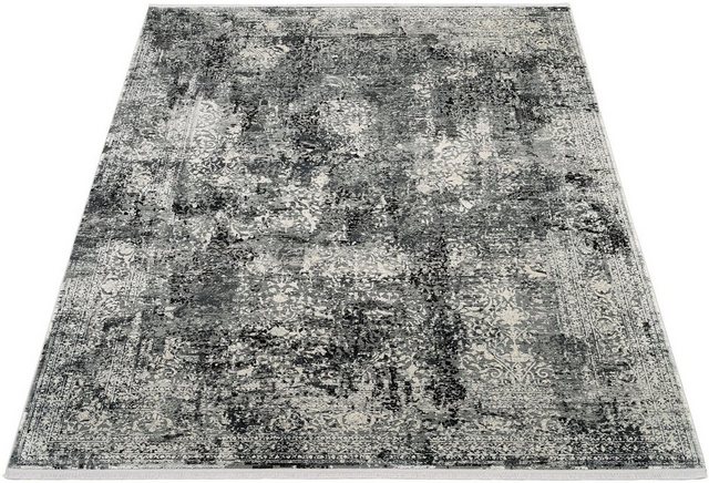 Bild von OCI DIE TEPPICHMARKE Teppich »BESTSELLER CAVA«, rechteckig, 8 mm Höhe, Glanz Viskose, mit Fransen, Hoch Tief Struktur, Vintage, Wohnzimmer