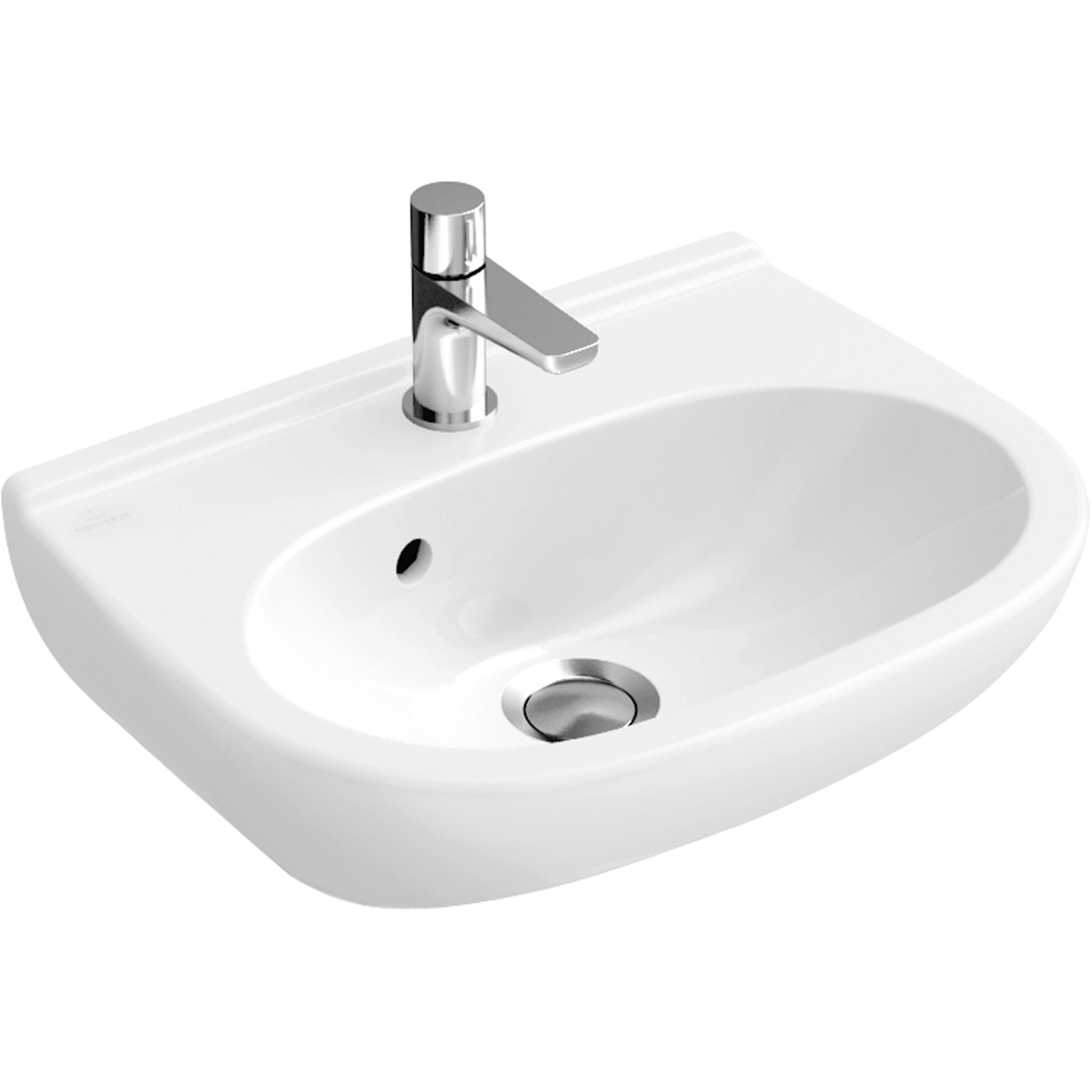 Bild von Villeroy & Boch Handwaschbecken compact O.Novo 50 cm Weiß mit Hahnloch mit ÜL