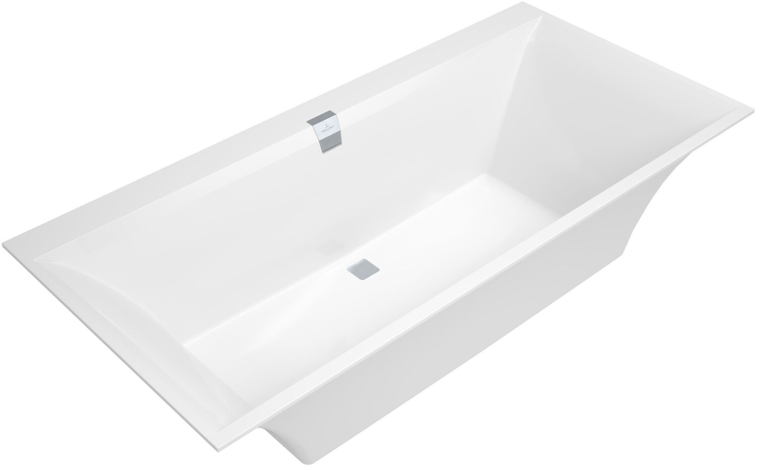 Bild von Villeroy und Boch Quaryl Rechteck Badewanne Squaro Edge 12 Duo, 1900x900mm, inkl. Ab- und Überlaufgarnitur, inkl. Wannenfüße