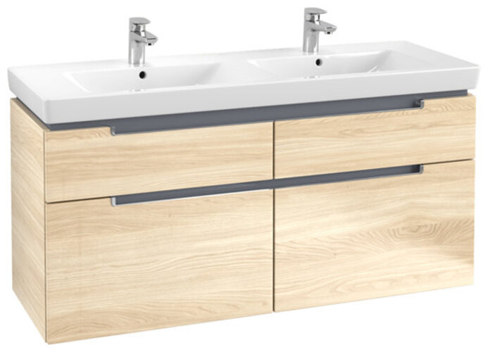 Bild von Villeroy und Boch Waschtischunterschrank XXL Subway 2.0 A917, Farbe: Elm Impresso, Griff: chrom glänzend