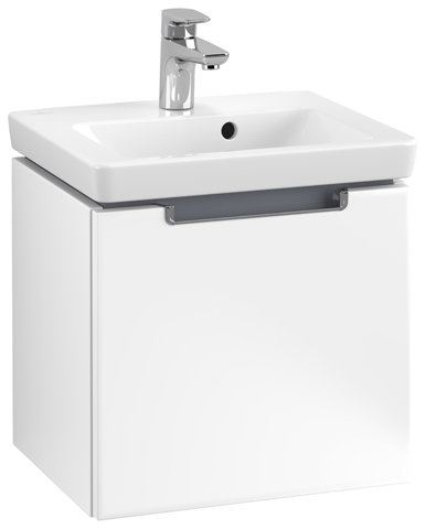 Bild von Villeroy & Boch Waschtischunterschrank Subway 2.0 A684 440x420x352mm Griff chromfarbig glänzend Whit A68410MS