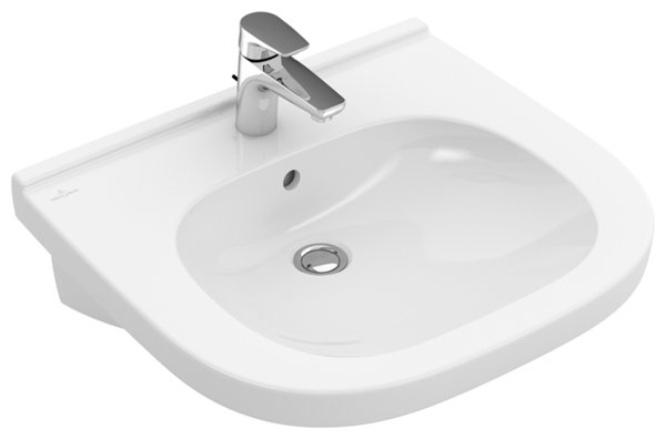 Bild von Villeroy & Boch ViCare Waschbecken, 1 Hahnloch, ohne Überlauf, 560x550 mm, ungeschliffen, 411956, Farbe (Front/Korpus): Weiß
