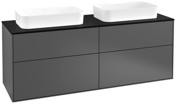 Bild von Villeroy und Boch Finion Waschtischunterschrank F72200, 1600x603x501mm, Abdeckplatte Black Matt, Farbe: Anthracite Matt