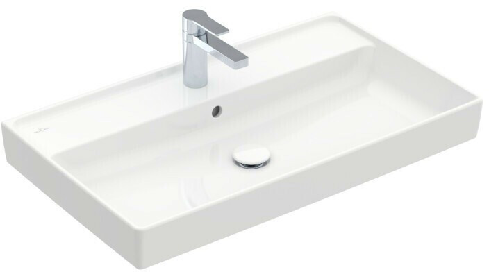 Bild von Villeroy & Boch Collaro Schrankwaschtisch, 800 x 465 mm, , mit Überlauf, ungeschliffen, 4A3380, Farbe: Weiß Ceramicplus