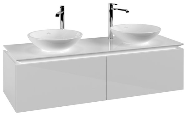 Bild von Villeroy & Boch Legato Waschtischunterschrank B591 1400x380x500mm, 2 Waschtische, Farbe: Glossy White