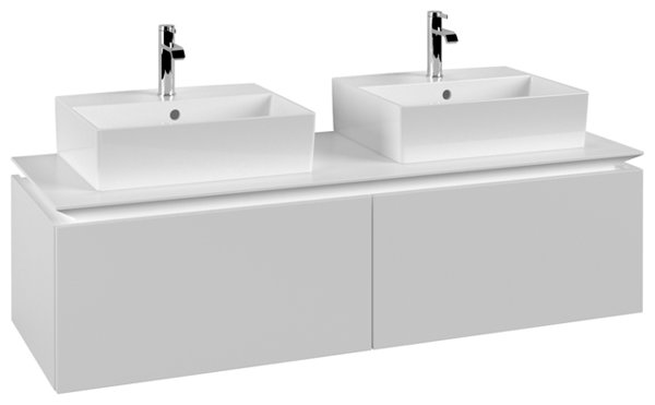 Bild von Villeroy & Boch Legato Waschtischunterschrank B668, 1400x380x500mm, 2 Waschtische, Farbe: White Matt