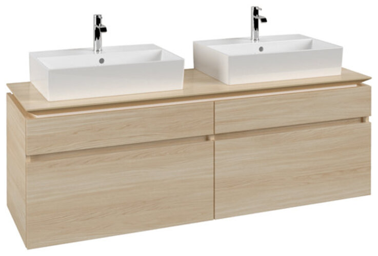 Bild von Villeroy & Boch Legato Waschtischunterschrank B677 1600x550x500mm, 2 Waschtische, Farbe: Elm Impresso