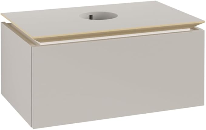 Bild von Villeroy & Boch Legato Waschtischunterschrank B601, 800x380x500mm, Waschtisch mittig, Farbe: Soft Grey