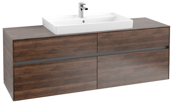 Bild von Villeroy & Boch Collaro Waschbeckenunterschrank 1600x548x500 mm, 4 Auszüge , für Waschbecken mittig, C02800, Farbe: Front/Korpus: Arizona Oak, Griff: Anthracite Matt