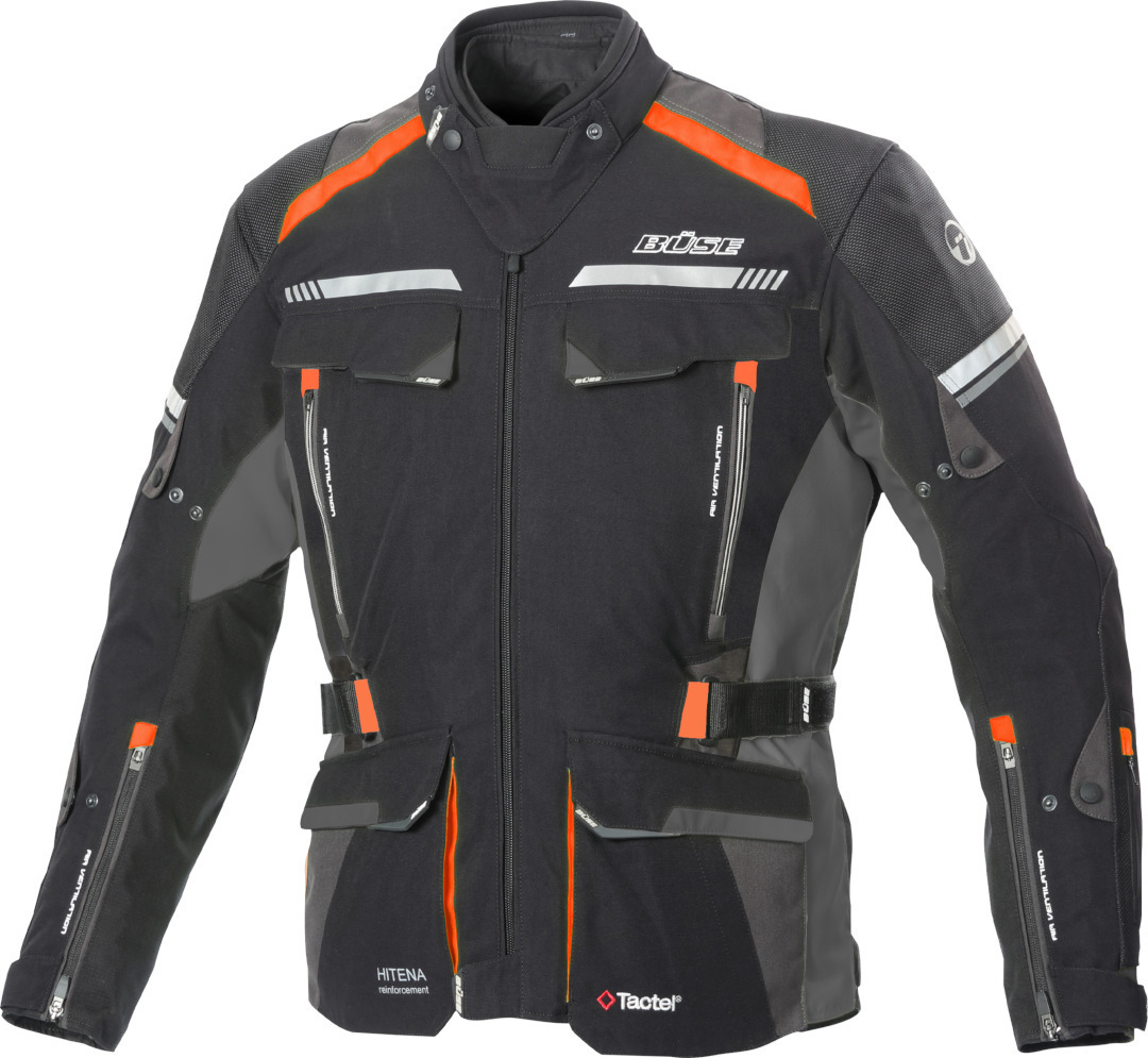 Bild von Büse Highland 2 Motorrad Textiljacke, schwarz-grau-orange, Größe 52 für Männer