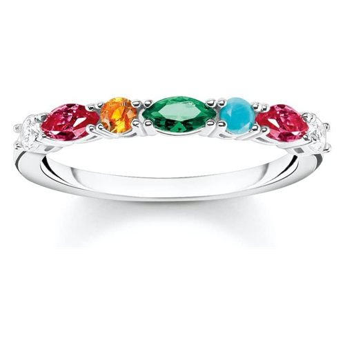Bild von THOMAS SABO Damen-Silberring Farbige Steine TR2341-477-7-50