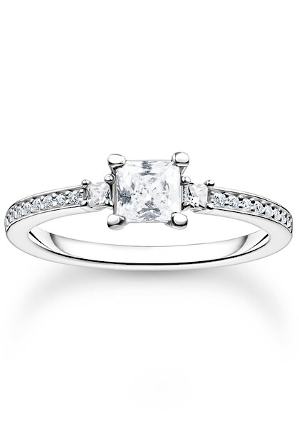 Bild von THOMAS SABO Fingerring »Pavé weißer Stein, TR2397-051-14-52,54,56,58,60«, mit Zirkonia (synth.)