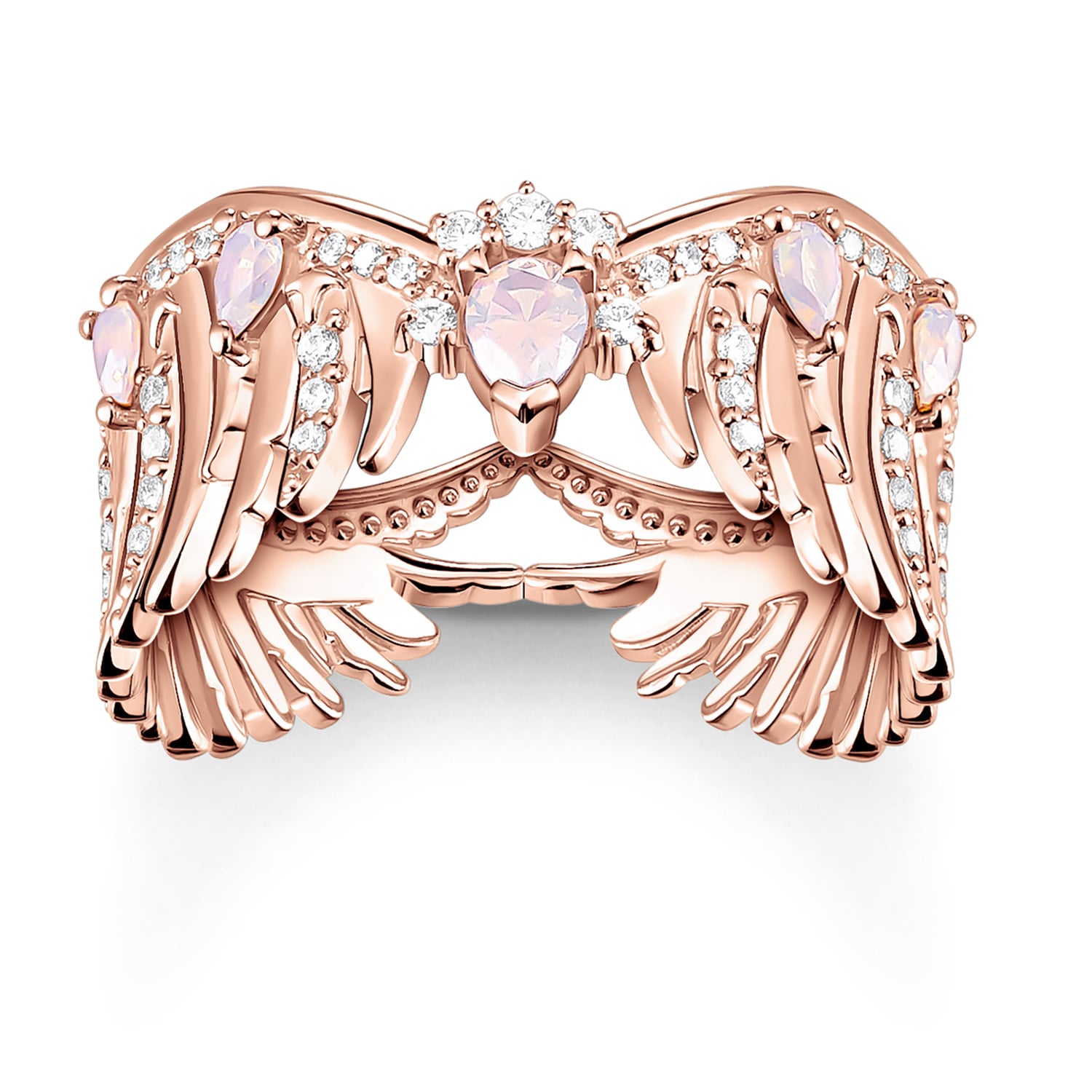 Bild von Thomas Sabo TR2411-323-9 Damenring Phönix-Flügel mit Rosa Steinen