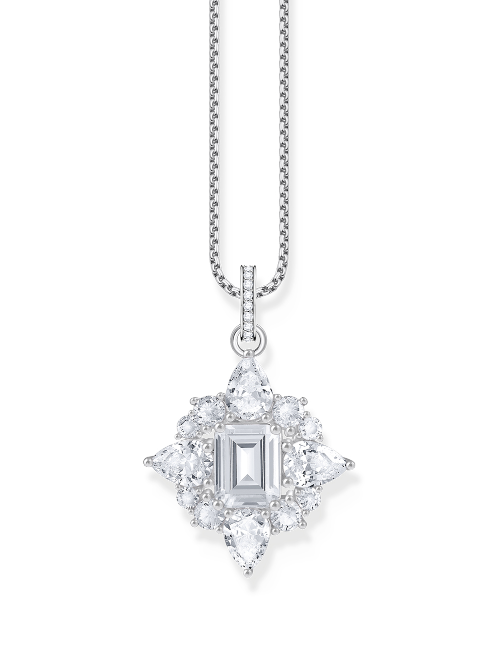 Bild von THOMAS SABO Damen Kettenanhänger mit weißen Steinen Silber 925 Sterlingsilber PE963-051-14