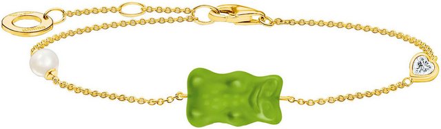 Bild von THOMAS SABO Armband »THOMAS SABO x HARIBO Schmuck: Armband mit Goldbär«, mit Kristallglas, Zirkonia (synth.) - mit Süßwasserzuchtperle