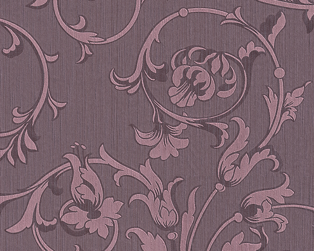 Bild von Bricoflor Lila Tapete Französisch Wohn und Esszimmer Vliestapete mit Blumen Ranken im Barock Stil Florale Vlies Textiltapete mit Ornament Elegant
