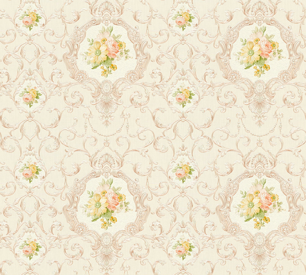 Bild von living walls Vliestapete »Château 5 barock«, floral-ornamental-gemustert-mehrfarbig, Tapete Barock Metallic Tapeten Wohnzimmer Schlafzimmer Küche Design