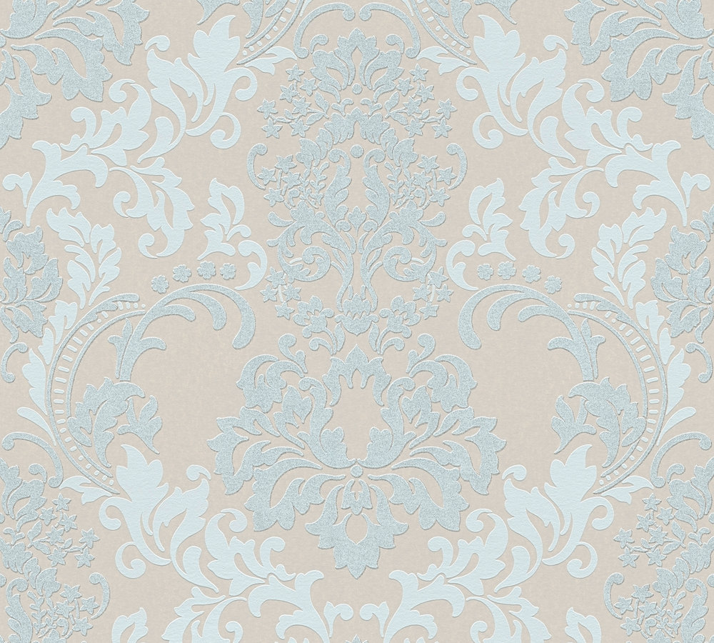 Bild von Livingwalls Vliestapete mit Glitter Neue Bude 2.0 Tapete mit Ornamenten barock 10,05 m x 0,53 m beige braun grün Made in Germany 361662 36166-2