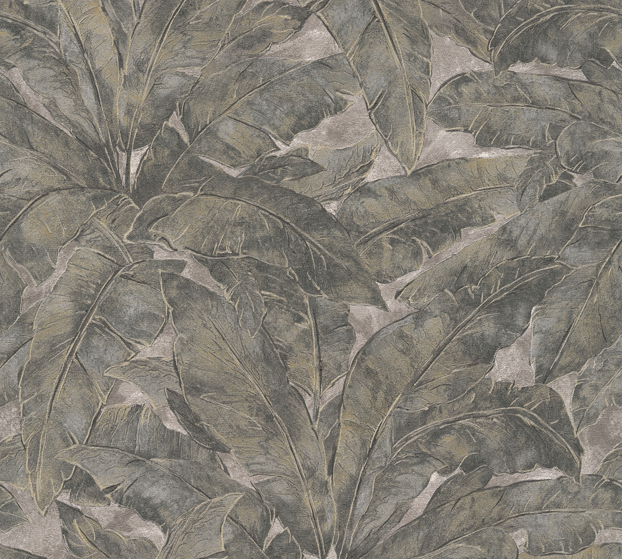 Bild von Livingwalls Vliestapete Metropolitan Stories Francesca Milano Tapete mit Palmenprint in Dschungel Optik 10,05 m x 0,53 m beige metallic schwarz Made in Germany 369271 36927-1