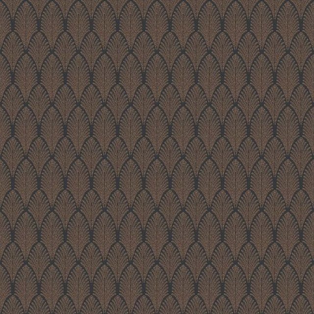 Bild von Bricoflor Glitzer Tapete Schwarz Kupfer Elegante Vlies Mustertapete im 1920er Jahre Stil 20er Vliestapete mit Art Deco Design für Wohnzimmer