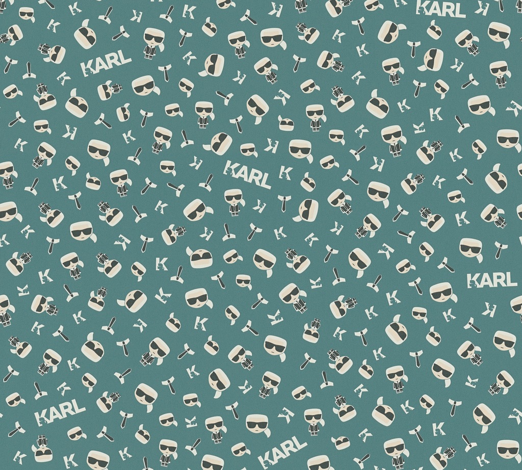 Bild von Bricoflor Grafische Tapete in Türkis Moderne Vliestapete in Grün Blau mit Fashion Muster in Schwarz Weiß ausgefallene Mode Wandtapete für Schlafzimmer
