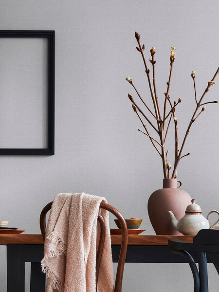 Bild von Bricoflor Graue Tapete im Hygge Stil Skandinavische Vliestapete in Leinenoptik Uni Tapete Ideal für Schlafzimmer und Küche