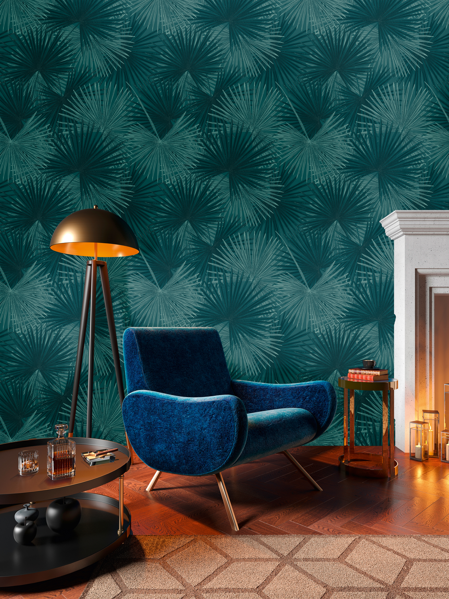 Bild von living walls Fototapete, matt-gemustert-neutral, Dschungel, Blätter Tapete Tapeten Wohnzimmer Schlafzimmer Küche Flur