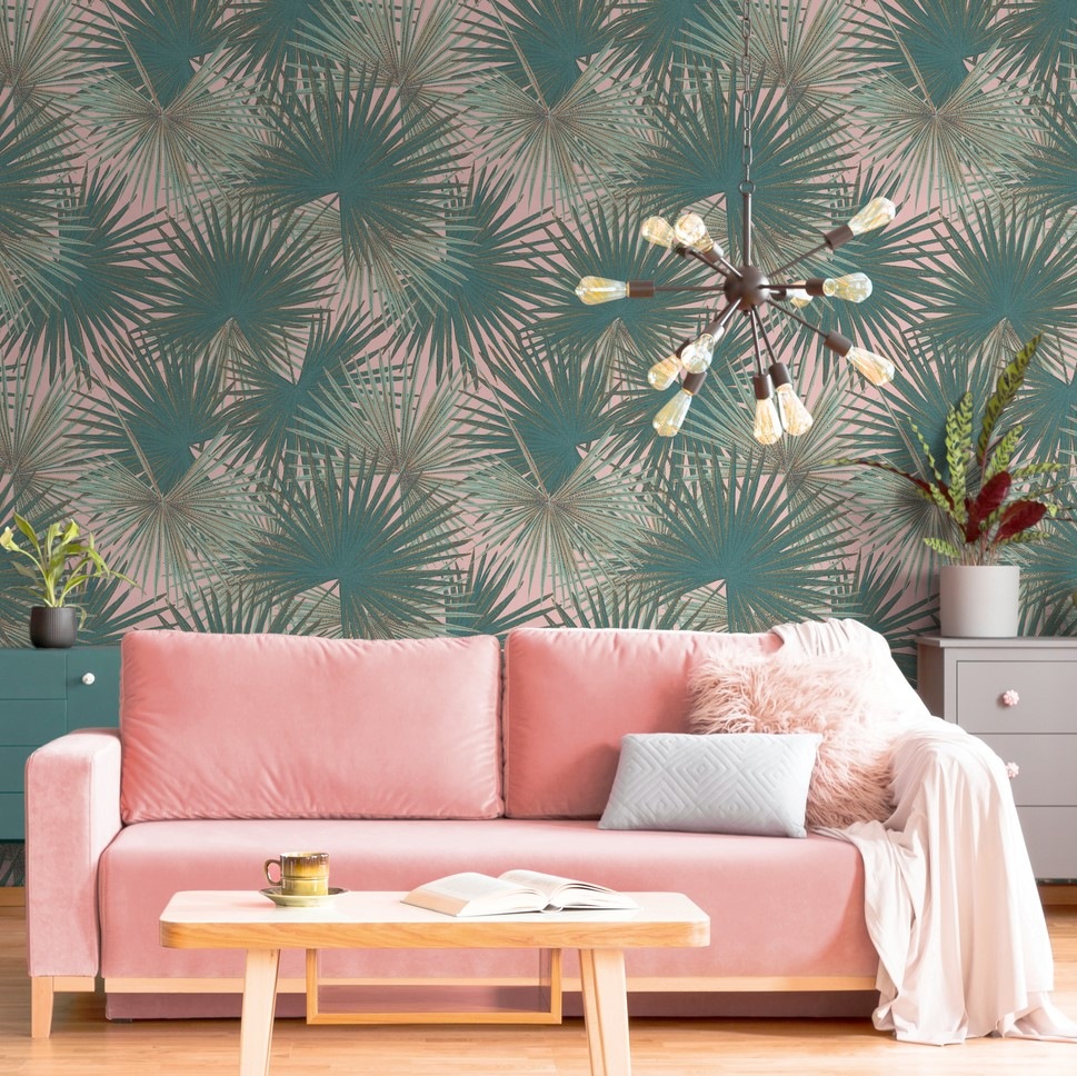 Bild von living walls Fototapete, matt-gemustert-neutral, Dschungel, Blätter Tapete Tapeten Wohnzimmer Schlafzimmer Küche Flur