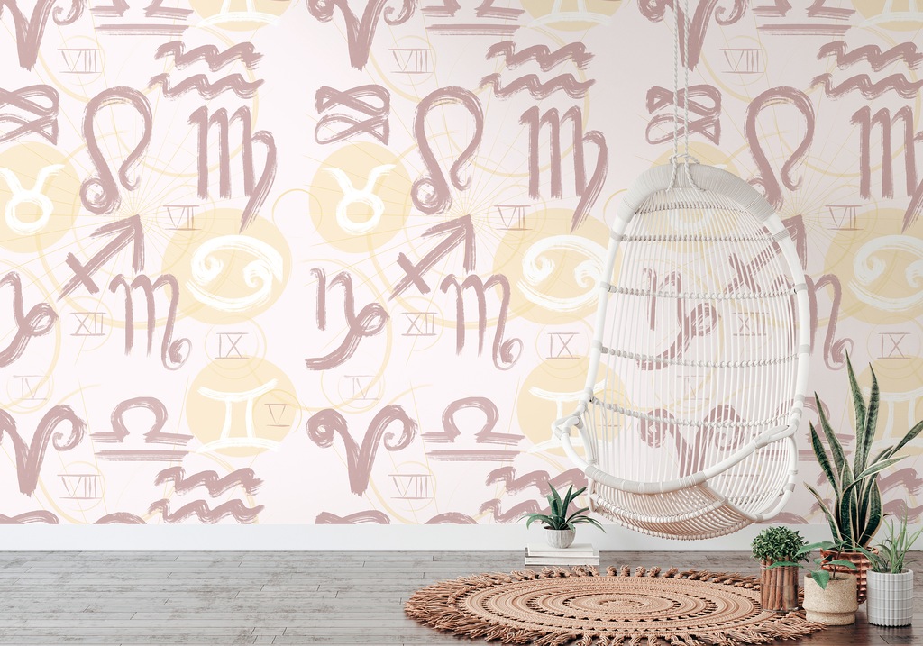 Bild von living walls Fototapete "Fototapete mit Sternzeichen", matt-gemustert-neutral, Tapete Esoterik Tapeten Wohnzimmer Schlafzimmer Küche Flur Design Büro