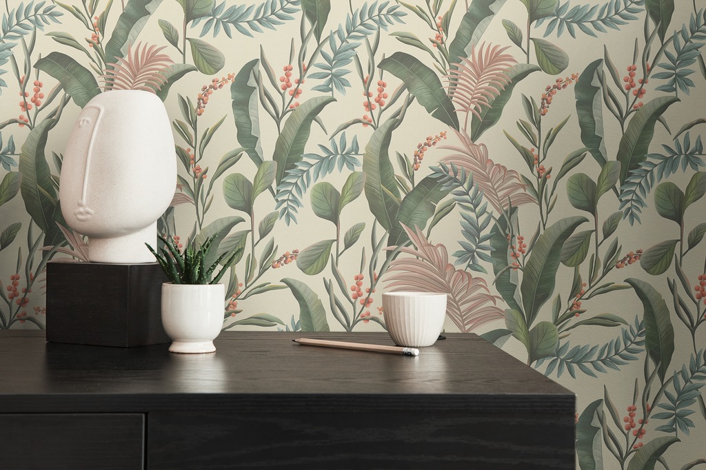 Bild von living walls Vliestapete "Drawn Into Nature florale Tapete Mustertapete Pflanzen Natur", matt, Vliestapete Blätter für Schlafzimmer Küche Wohnzimmer Floral Design