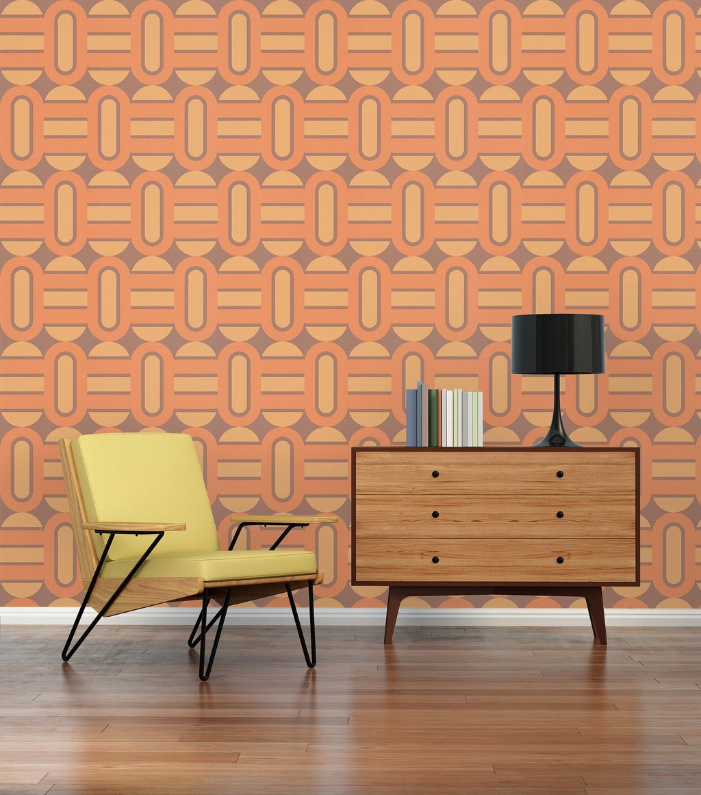 Bild von A.S. Création Vliestapete "Retro Chic Grafik-Tapete Mustertapete Retro 3D", matt, Vintage Vliestapete für Schlafzimmer Küche Wohnzimmer Grafik Design