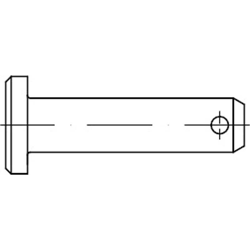 Bild von 10 Stk. Bolzen ISO 2341 m.Kopf/Splintloch B 18 x65 x58 Stahl galvanisch verzinkt