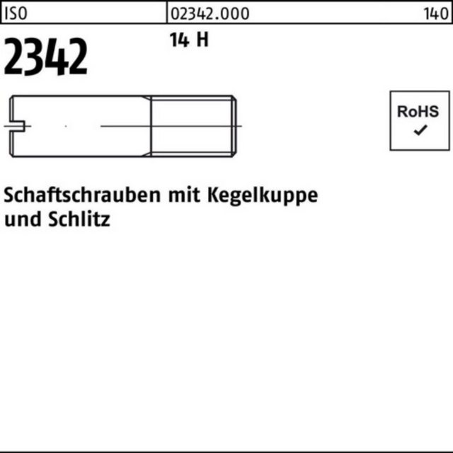 Bild von Reyher Schraube 100er Pack Schaftschraube M 5 x 25 ISO 2342 m.Kegelkuppe/Schlitz 14 H