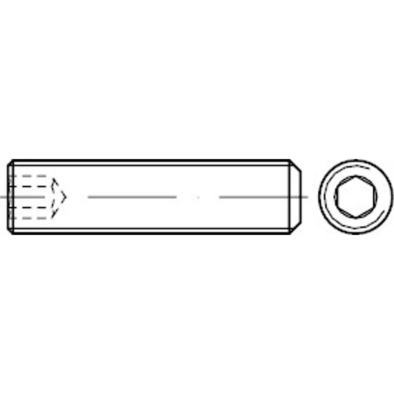 Bild von Schrauben, Gewindestift ISO 4026 Kegelkuppe/Innen-6-kant M 2,5 x 4 45 H (500 Schrauben pro Stück)