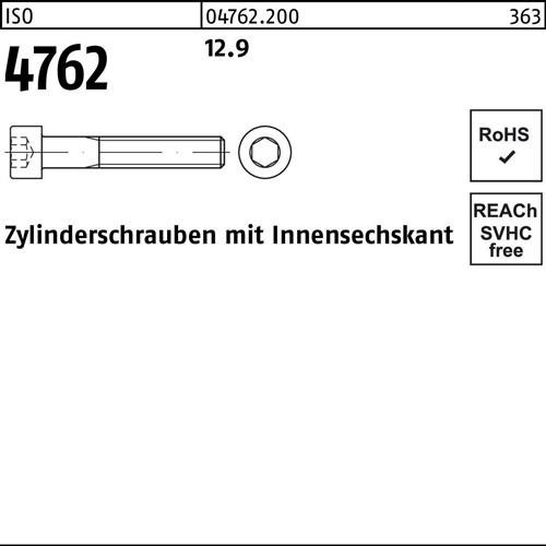 Bild von 100 Stk. Zylinderschraube ISO 4762 Innen-6kt M6x 105 12.9 100 Stück Noname