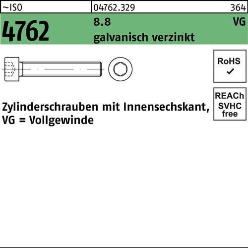 Bild von Zylinderschraube mit Innensechskant ISO 4762 Stahl 8.8 galv. verzinkt M8 x 50mm