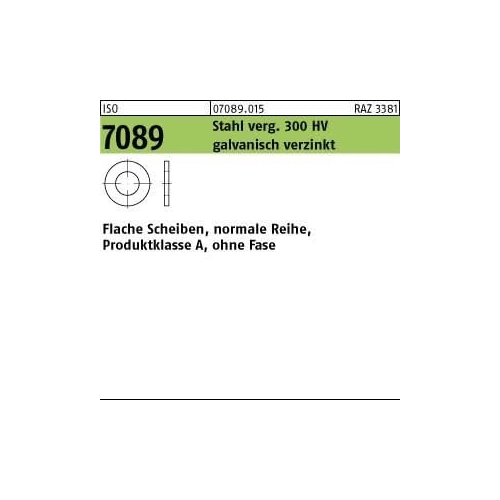 Bild von Bufab Unterlegscheibe ISO 7089 o.Fase 16 – 100er Pack