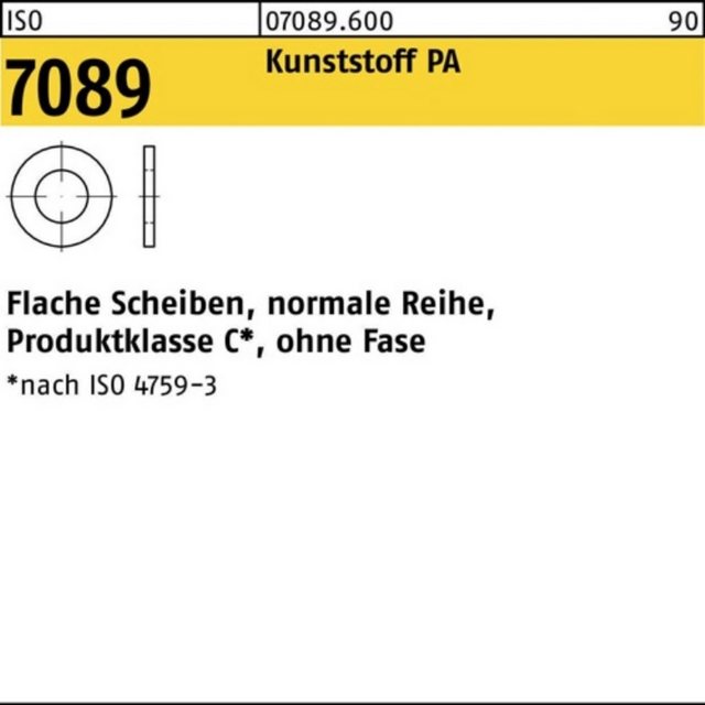Bild von Bufab Unterlegscheibe 200er Pack 070896009040000 Unterlegscheibe ISO 7089 o.Fase 4 Polyamid