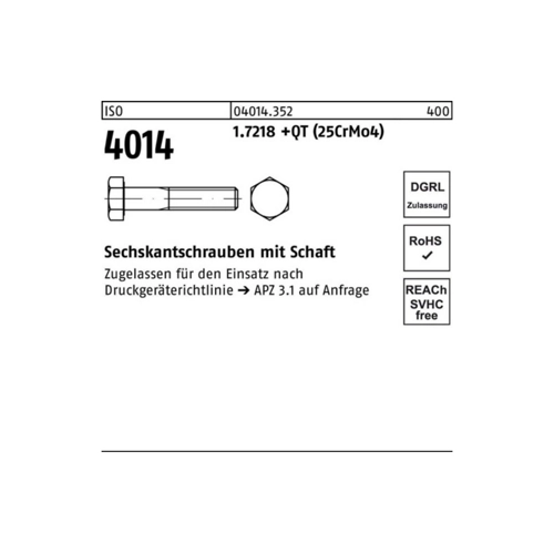 Bild von Bufab Sechskantschraube M20 x 100 - Die ideale Wahl für Ihre Projekte