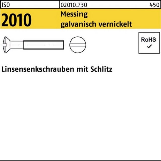 Bild von Reyher Linsenschraube 200er Pack 020107309040016 Linsensenkschraube ISO 2010 m.Schlitz M 4 x