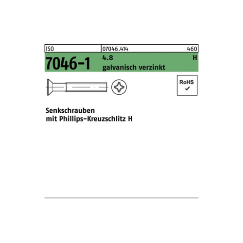 Bild von Reyher Senkschraube 200er Pack – M8x25-H 4.8 galvanisch verzinkt