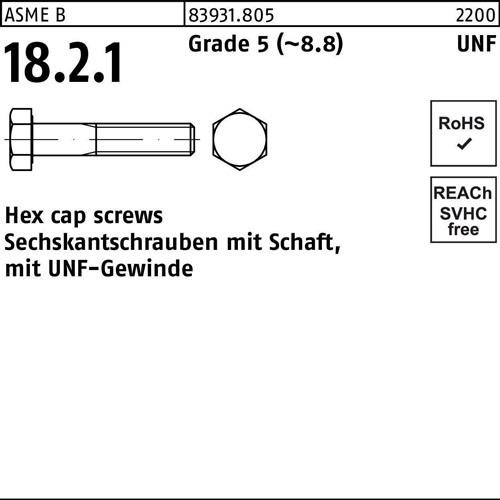 Bild von 100 Stk. Sechskantschraube R 83931 UNF-Gewinde/Schaft 1/4x 4 Grade 5 (~8.8) 100
