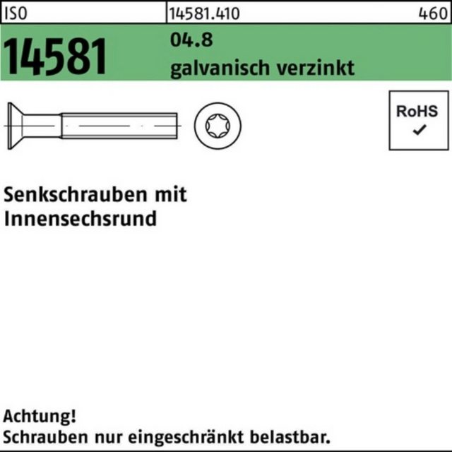 Bild von Reyher Senkschraube 2000er Pack 145814100030010 Senkschraube ISO 14581 m.Innensechsrund M