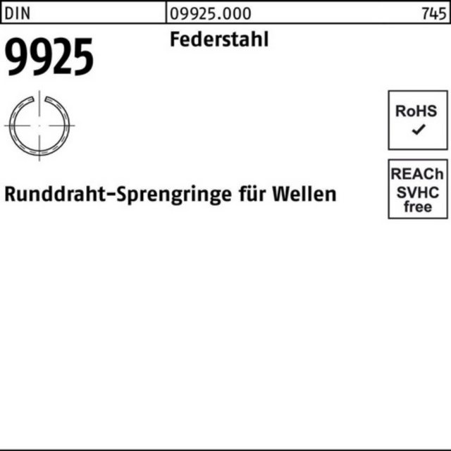 Bild von Reyher Sprengring 2500er Pack 099250000080000 Sprengring DIN 9925 8 Federstahl Runddraht